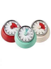 Mechanical Kitchen Timer With Clear Scale Dial, Round Wind-Up Timing Tool, Multiple Soft Color Options, Manual Timing Device Suitable For Cooking, Baking, Studying, Sports Time Reminder, Home Timing Gadget - Multicolor - View 11