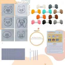 6pcs/1set Kit Sulam Jarum Tusuk Tema Anjing Lucu, Cocok Untuk Pemula Dewasa. Set Jarum dan Benang Sulam Buatan Tangan Lengkap, Termasuk Bingkai Sulam dan Buku Panduan. Kit Sulam Jarum Tusuk untuk Pemula, Cocok Untuk Dekorasi Rumah, Hadiah Liburan. - Berbagai gaya - View 4