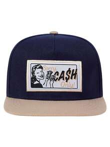 1pc Men's Fashion Flat Edge Hat CASH Women's Labeling Embroidered Hip Hop Hat Outdoor Adjustable Sunscreen Baseball Hat Daily Commuter Decorative Hat - CASH - 查看 2