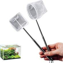 可伸縮魚缸魚網，不鏽鋼手柄搭配細尼龍網，適用於魚缸水族箱 - 白色 - 查看 6