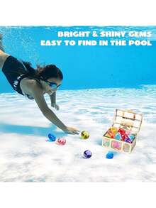 Summer Treasure Box Decoration Set, Gold Mini Treasure Box With Shiny Artificial Crystal Gemstones, Cute Decorative Props, Suitable For Beach And Pool Theme Parties, Multi-Functional Theme Party Favors, Unisex Creative Holiday Gift Accessories - One Size - View 7