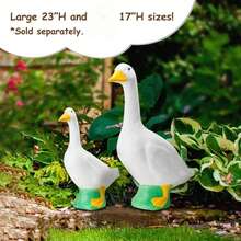 Official Gaggleville 23" Large White Goose, Plastic Garden Décor, Vibrant And Clean Painted Goose Feet - Indoor Or Outdoor Decorative Figurine For Garden, Patio, Or Entryway Accent,Outdoor Decor,Desk Goose,Garden Decor,Porch Goose,Garden Stuff - 預設 - 查看 4