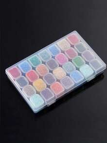 One Transparent Plastic Jewelry Organizer Box With 28/56 Removable Compartments. Suitable For Earrings, Rings, Necklaces, Beads, And Small Craft Items. Portable Organizer, Perfect For Travel, Back-To-School Season, And Valentine's Day. - Multicolor - View 8