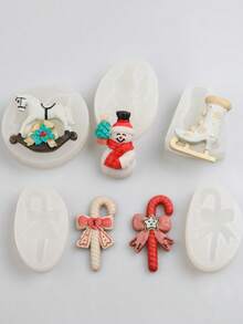 Christmas Series Snowman Candy Cane Rocking Horse DIY Silicone Mold 1pc - Christmas Style - View 8