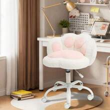 Techigher Cute Plush Office Chair With Cat Paw Design, Swivel Desk Chair For Girls & Teens, Fluffy Dressing Table Vanity Chair With Metal Base, Height Adjustable Soft Computer Task Chair - Multicolor - View 2