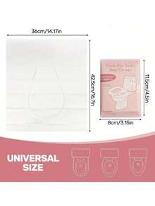 100 piezas Cubiertas desechables portátiles para asiento de inodoro, cubiertas de papel para inodoro de viaje solubles en agua, almohadillas para baño de hotel - Rosa - Ver 5