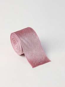 Christmas, Halloween, Thanksgiving, New Year, Valentine's Day Velvet Ribbon - Single-Sided Satin, Edged With Gold Metallic Thread, For DIY Handmade Bows, Christmas Tree Decoration, Gift Wrapping. - A - View 13