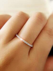 1pc S925 Sterling Silver Thin Band Minimalist Plain Ring, Delicate Small Design, Elegant Gentle Elegant, Versatile For Daily Commute, Stackable, Atmospheric Jewelry, Thoughtful Gift For Girlfriend, Best Friend, Birthday, Anniversary - Drilling Machine - View 9
