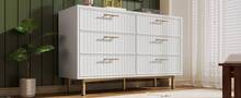 White Sideboard With 6 Drawers - Modern Wall Unit For Bedroom & Living Room In Wood For Dining - 白色 - 查看 2