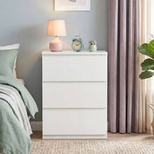 3-Drawer Dresser, Modern Bedroom Storage Cabinet, White - 白色 - 查看 5