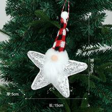 New Christmas Decoration Sequin Pentagram Santa Claus Ornament Home Christmas Tree Decoration Pendant W3HA - Red - View 5