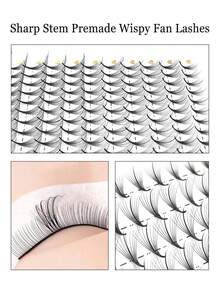FOXYMEI 12 Rows Fluffy Pre-Made Eyelash Fans C/D Curl 9D Pointed Tip Lash Extensions 8-15mm Natural Soft Handmade Woven Lash Extensions Imported Material Pre-Made Voluminous Eyelash Fans Soft Lightweight Natural False Eyelashes - View 5