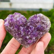 Stonehaven 1pc 3-4cm High Quality Natural Crystal Cluster Uruguay Amethyst Geode Cluster, Genuine Purple Gemstone Heart-Shaped, For Love Decoration - Amethyst Heart - View 15