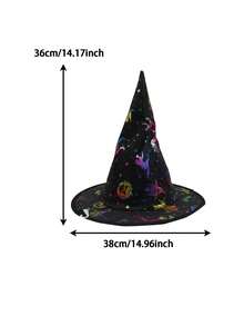 Halloween Black Pointed Witch Hat Classic Wizard Hat Cosplay Party Costume Accessory Gothic Wide Brim Witch Hat For Women And Girls - View 12