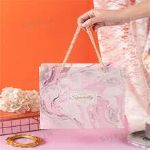 French Luxury Marble Pattern Gift Box Set, Anniversary Valentine's Day Gift Empty Packaging With Tote Bag Combination, Random Rope Color, Suitable For Daily Shopping, Gift Giving, Convenient And Elegant - Multiple Styles - View 3