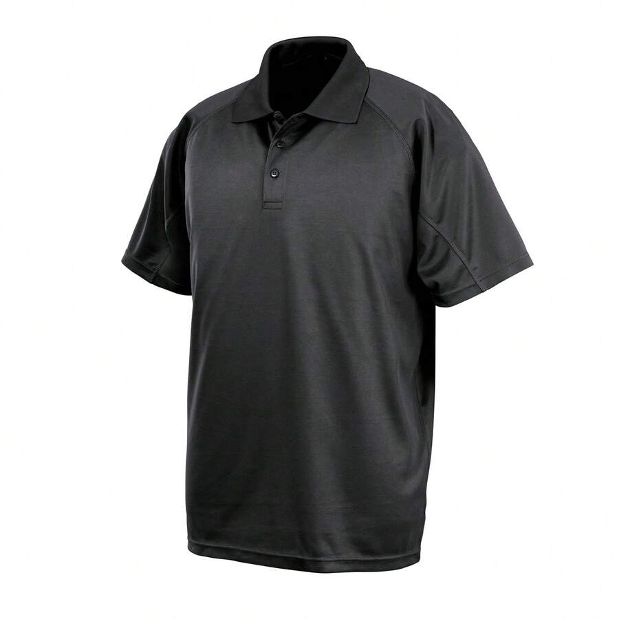 Spiro Unisex Adults Impact Performance Aircool Polo Shirt - Black - View 1