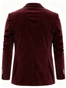 Men's Vintage Style Suit Jacket, Suitable For Formal Occasions, Business Meetings And Gatherings - Burgundy - View 4