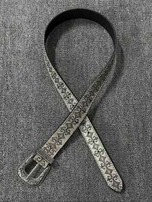 1pc Men's Belt, Medieval Vintage Leather Belt With Viking Retro Embossed Rivets, Nostalgic Pattern Punk Rivet Versatile Leather Belt, Suitable For Various Occasions, Fashion Design Unisex Versatile Fashion Belt, Jeans Belt Suitable For Daily, Party, Music Festival, Party Use - Multicolor - View 2