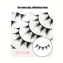 Anime-Inspired False Eyelashes, 5 Pairs Cartoon Eye Faux Lashes, Dramatic Look Demon Style, Volumizing & Lengthening - 查看 4