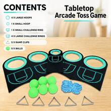 1 Set Deluxe Desktop Basketball Game, Portable Mini Desktop Basketball Set Stress Relief Office Toy, Indoor Party Bar Game Night Activity Suitable For Teens And Adults 14+ - Multicolor - View 4