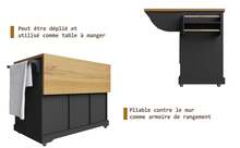 Multifunctional Folding Sideboard Black In Wood For Dining Room And Living Room - 黑色 - 查看 2