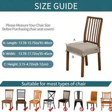 Modern Solid Color Jacquard T-Shaped High Elasticity Chair Covers, 2pcs Elastic Dining Chair Back Cushion Covers, Soft Removable Dining Chair Covers, Dining Chair Pad Protector (Back Cover, Multiple Colors Available) - Chair Cover - View 3