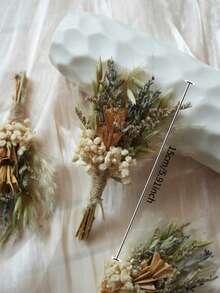 1/2/4/8/12pcs Boho Mixed Artificial Mini Flower Bouquets, Durable Handmade Florals For Table Centerpiece, Bridal Shower, Gift Wrapping & Wedding DIY Crafts - Brown - View 7