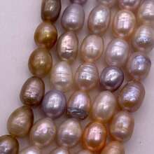 5mm7mm 多色水滴形與米粒形淡水珍珠 DIY 配件，1 串 38cm/14.96英吋，孔徑 0.8mm - 彩色 - 查看 4
