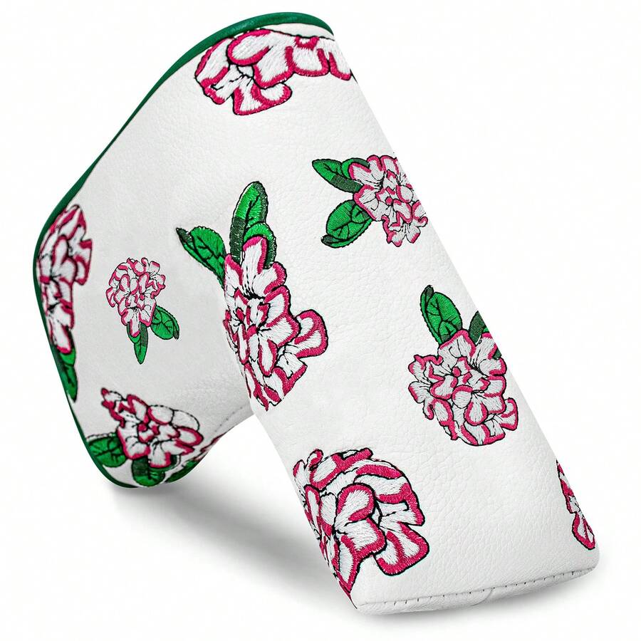 1pc Floral Cherry Blossom Embroidered Golf Blade Putter Cover, Golf Club Head Protector, Golf Sports Accessory - Multicolor - View 1