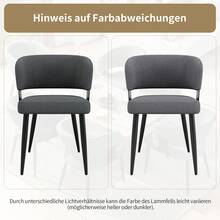 Set Of 2 Beige/Gray Dining Chair - Ergonomic Design - Grey - View 10