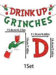 The Grinch 1/10/20Pcs Green Christmas Monster Birthday Party Decoration Tableware, Paper Cups, Plates, Banners, Napkins, Suitable For Party And Holiday Decorations And Gifts. - Multicolor - View 6