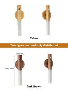 1pc Detachable Magnetic LED Wall Light, Wooden Texture Sensor Night Light, USB Rechargeable Portable Handheld Reading Light, Suitable For Bedroom, Stairway, Bathroom - 感應燈 - 查看 9