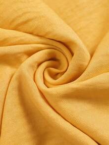 Spring/Summer Backless A-Line Dress, Bohemian Style, Beach Vacation, Daily Wear Elegant - Mustard Yellow - View 7
