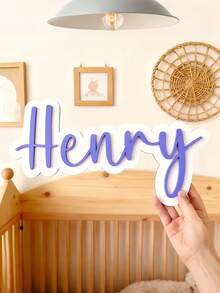 Personalized Name Sign, Customized Wooden Name Plate, Decorative Wall Name Sign, Personalized Room Decor, Customized Door Sign, Home Wall Decor, Handmade Style Name Board, Wedding Party Decor, Personalized Home Gift, Customized Letter Sign - Multicolor - View 5