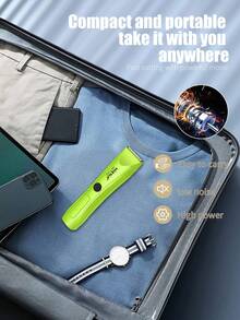 HIENA Green Portable Hair Clipper, Oil Head Carving And Cutting Mini Shaver, Rechargeable Small Trimmer With Comb/Brush - Green - View 7