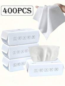 Disposable Face Towels 400/200/100/50pcs, Thickened Large Size Soft Makeup Remover Wipes, Suitable For Sensitive Skin, Dual-Use Non-Woven Soft Facial Towels, Dry And Wet Use - Multicolor - View 1