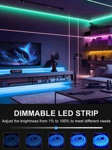 3FT-100FT 智能 RGB LED 燈條,居家裝飾派對裝飾 LED 燈條,DIY 柔性 RGB 燈條,配備 44 鍵遙控器,5V USB 供電 LED 燈條,適用於電視背光照明、女孩房裝飾、節日裝飾和 DIY 佈置(3.28FT/1M 尺寸較短,請根據您的實際需求選擇購買,內置背膠無法貼在粗糙牆面,請小心黏貼!) - 多色-44鍵 - 查看 3