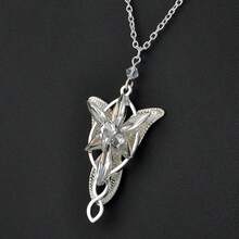 Evening Star Resin Necklace, Elf Princess Pendant Necklace - Silver - View 4