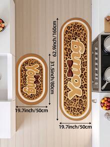 1pc Leopard Print Cute Rug, Kitchen Rug, Hallway Rug, Suitable For Bathroom, Kitchen, Outdoor, Indoor, Bedroom, Living Room, Bedside, Decorative Rug, Machine Washable Easy To Clean, Entryway Mat, Non-Slip Bottom, Bedroom Decorative Rug - Multicolor - View 10