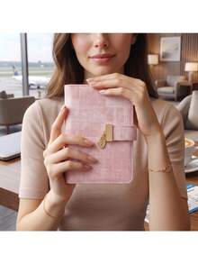 Pomelo Best Pink Plaid RFID Blocking Passport Cover Multi Card Slot Travel Wallet For Women, Passport Holder - Multicolor - View 9