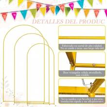 Soporte de Arco para Globos Dorado, Disponible en 3 Tamaños (2.2/2/1.8 m) | Mamparas para Decoracion de Fiestas | Estructura para Decoración en Bodas | Cumpleaños y Eventos | Diseño Elegante - Dorado + 200x100cm 1 Pieza - Ver 5
