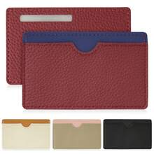 RFID Shielding "My Number Card" Card Holder - Privacy Protection Design (Only Name Exposed), Magnetic Shielding Function, Holds 2 Cards (Compatible With Credit Cards, Driver's Licenses And Health Insurance Cards). Leather Material, Dual-Color Design, Unisex - Multicolor - View 11