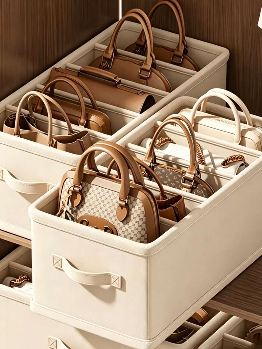 1pc Bag Organizer Divider Box, Underbed Storage Box, Bag Storage Organizer, Vertical Compartments Without Scratching, Foldable Storage, Space-Saving, Easy To Carry, Suitable For Students, Bedroom, Dorm, Wardrobe Organization, Keep Closet Tidy, Clothing Storage, Dorm Storage Organizer, Storage, Back To School, Halloween