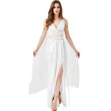 Ancient Greek Mythology Goddess Queen Cosplay Costume Sexy High Slit Long Dress For Women Halloween Carnival Clothing Perform - Multicolor - View 5