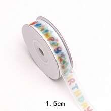 Birthday Ribbon Tulle Tape Round Polka Dot Rainbow Happy Birthday Children Cake Packaging Gift Box Ribbon (Length: 25 Yards, Width: 1.5 Cm) - Ribbon - View 10