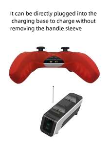 Compatible con PlayStation 5, diseño antideslizante, antirayaduras y antitranspiración que mejora la sensación de control de juego, gran apertura inferior para carga directa, accesorio de juego práctico - Rojo - Ver 6