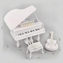 1:12 Mini Black Grand Piano Miniature Model With Matching Piano Stool, Realistic Musical Instrument Details, Suitable For Dollhouse Miniature Furniture Scenes, Can Be Used As Desktop Decor, Home Decoration And Figurine Scene Accessory - Multicolor - View 11
