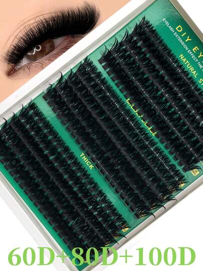 300 Racimos de Pestañas Postizas Segmentadas D Curl, Kit Reutilizable de Extensión de Pestañas DIY, 30D+40D+50D/40D+60D+80D/60D+80D+100D/120D+150D+200D Múltiples Especificaciones Disponibles, Longitud Mixta de 8-16mm, Crea Ojos Naturales y Encantadores, Adecuado para Maquillaje en Casa, Exterior, Diario, Viajes, Bodas, Citas, Fiestas y Festivales de Música