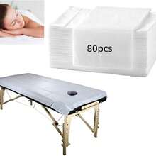 30/100 Disposable Massage Sheets With Perforated Design - 80cm X 180cm Soft Durable Non-Woven Fabric Suitable For Spa, Tattooing, Waxing & Massage Tables - Hygienic Easy-Clean Body Wrap Liners, Treatment Bedding | Open Center Design - Multicolor - View 8