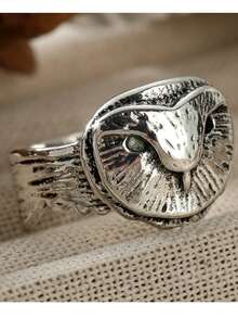 Gmzalx Women's Fashion Personalized Ring, 3D Embossed Owl Texture, Vintage Texture - Antique Silver - View 5